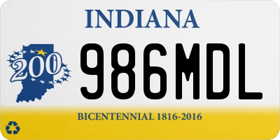 IN license plate 986MDL
