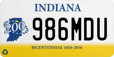 IN license plate 986MDU