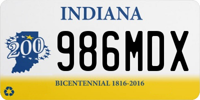 IN license plate 986MDX