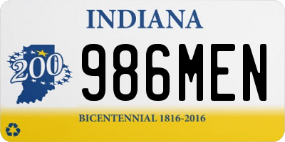 IN license plate 986MEN