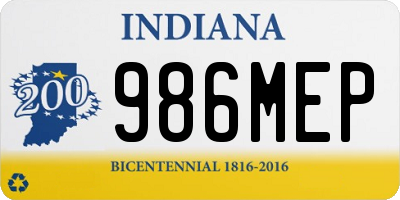 IN license plate 986MEP