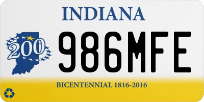 IN license plate 986MFE