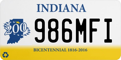 IN license plate 986MFI