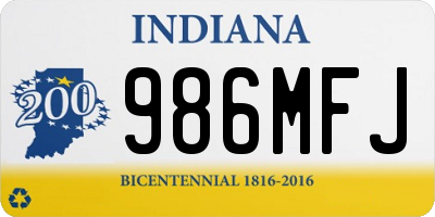 IN license plate 986MFJ