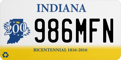 IN license plate 986MFN