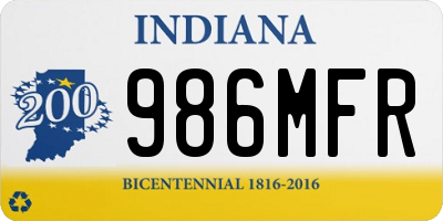 IN license plate 986MFR