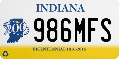 IN license plate 986MFS