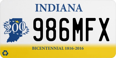 IN license plate 986MFX