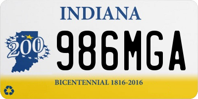 IN license plate 986MGA