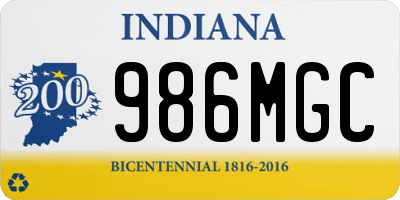 IN license plate 986MGC