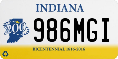 IN license plate 986MGI