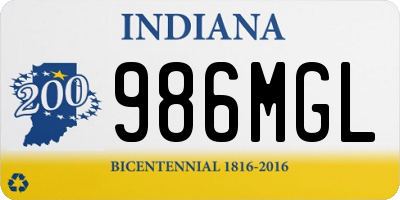 IN license plate 986MGL