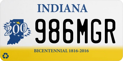 IN license plate 986MGR