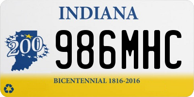 IN license plate 986MHC