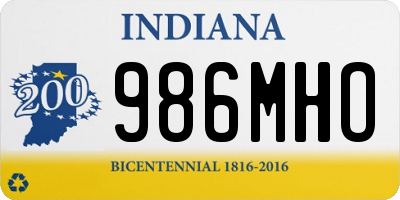 IN license plate 986MHO