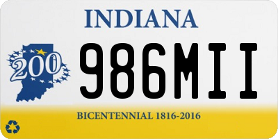 IN license plate 986MII