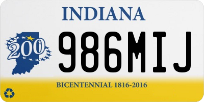 IN license plate 986MIJ