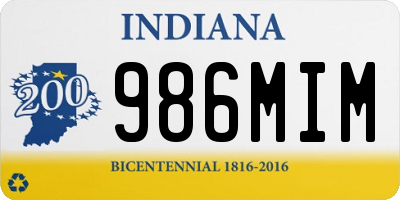 IN license plate 986MIM