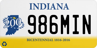 IN license plate 986MIN