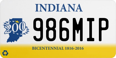 IN license plate 986MIP