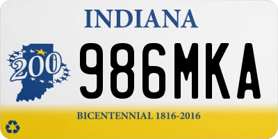 IN license plate 986MKA