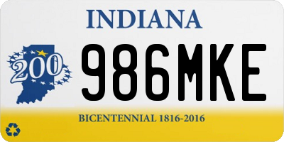 IN license plate 986MKE