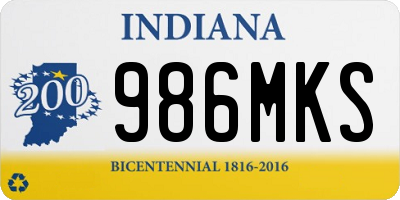 IN license plate 986MKS