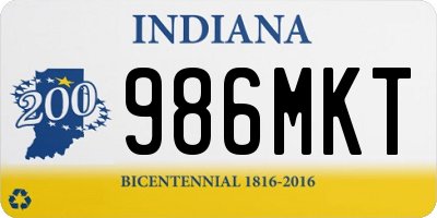 IN license plate 986MKT