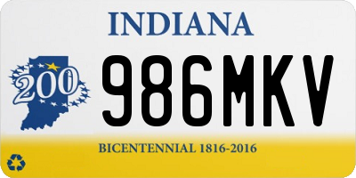 IN license plate 986MKV