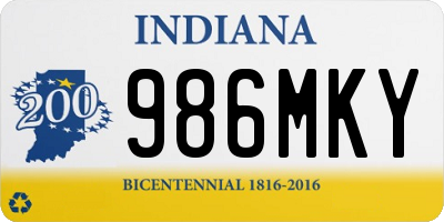 IN license plate 986MKY