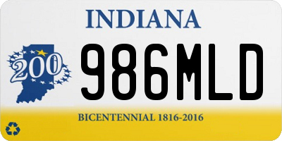 IN license plate 986MLD