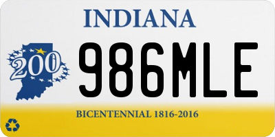 IN license plate 986MLE