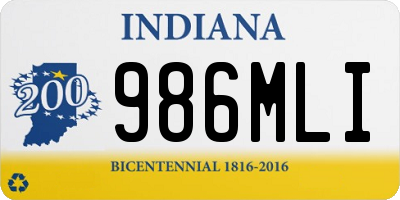 IN license plate 986MLI