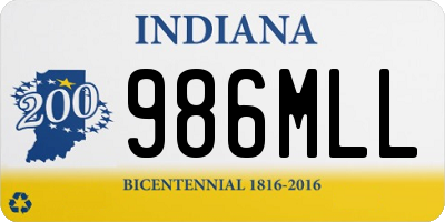 IN license plate 986MLL