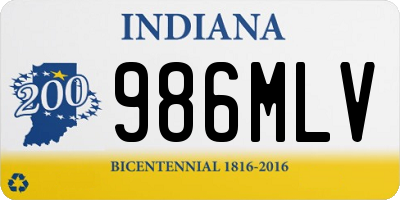 IN license plate 986MLV