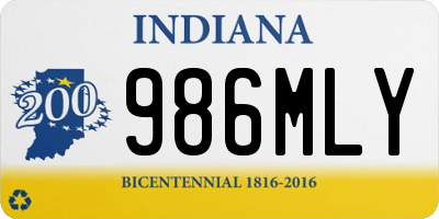 IN license plate 986MLY