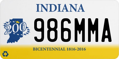 IN license plate 986MMA