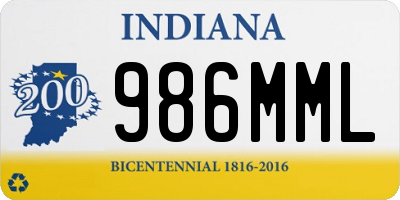 IN license plate 986MML