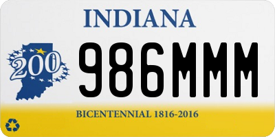 IN license plate 986MMM