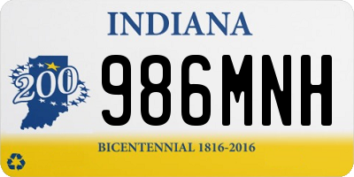 IN license plate 986MNH