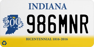 IN license plate 986MNR