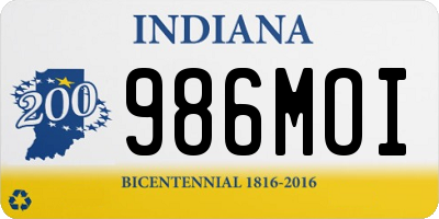 IN license plate 986MOI