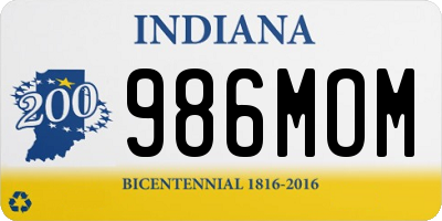IN license plate 986MOM