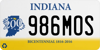 IN license plate 986MOS