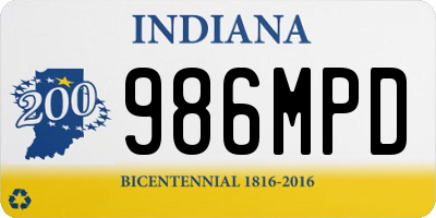 IN license plate 986MPD