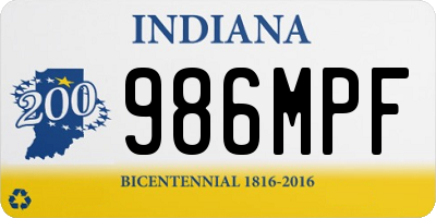 IN license plate 986MPF