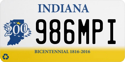 IN license plate 986MPI