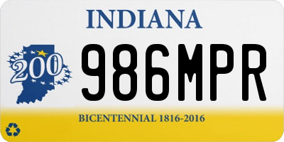 IN license plate 986MPR