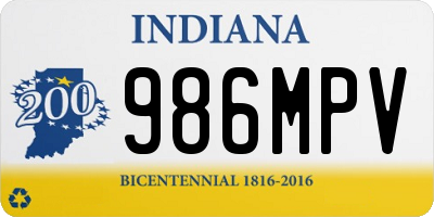 IN license plate 986MPV