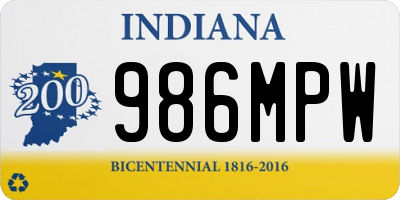 IN license plate 986MPW